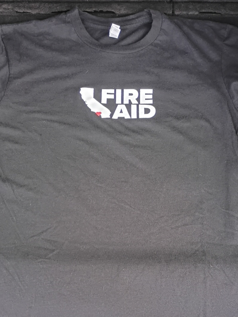 Fire Aid Black Graphic Concert Tee - Mens Size M (New )
